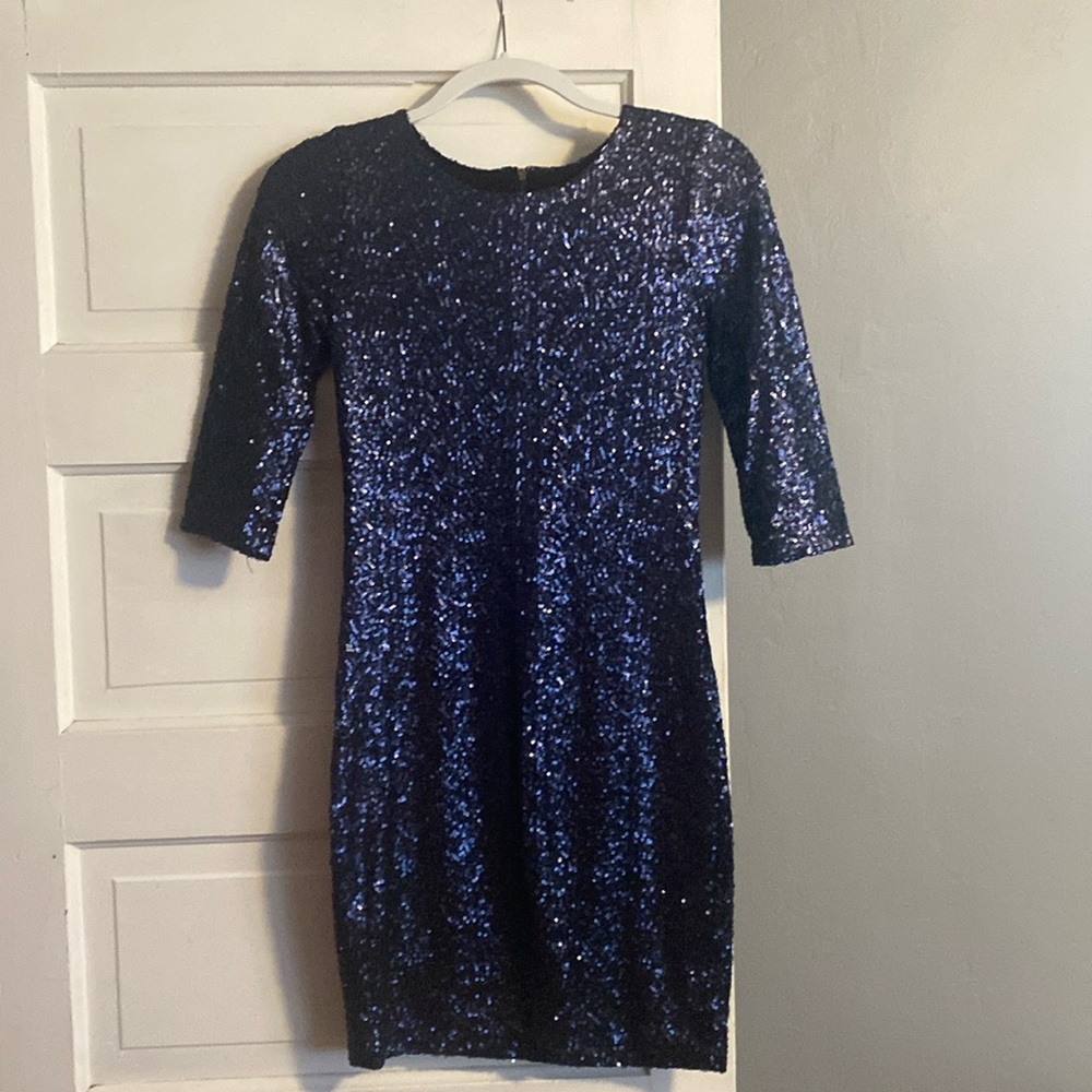 Navy blue sequin dress